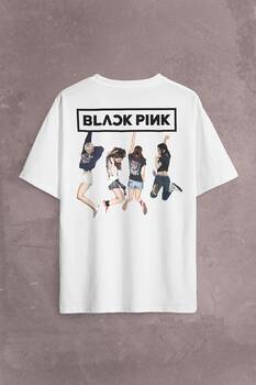 Black Pink BlackPink Kaset Müzik Güney Kore Sırt Ön Baskılı Oversize Tişört Unisex T-Shirt