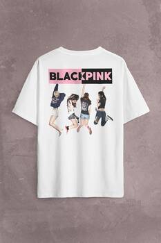 Black Pink BlackPink Kaset Müzik Güney Kore Sırt Ön Baskılı Oversize Tişört Unisex T-Shirt