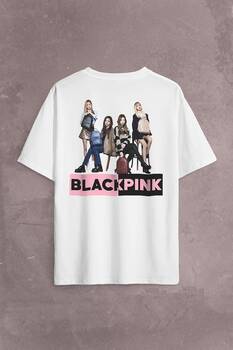 Black Pink BlackPink Kaset Müzik Güney Kore Sırt Ön Baskılı Oversize Tişört Unisex T-Shirt