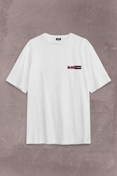 Black Pink BlackPink Logo Sırt Ön Baskılı Oversize Tişört Unisex T-Shirt - Thumbnail