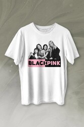 Black Pink Grubu Karakterleri Sanatçıları Baskılı Tişört Unisex T-shirt - Thumbnail