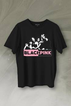 Black Pink Grubu Karakterleri Sanatçıları Baskılı Tişört Unisex T-Shirt