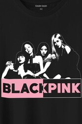 Black Pink Grubu Karakterleri Sanatçıları Baskılı Tişört Unisex T-Shirt - Thumbnail