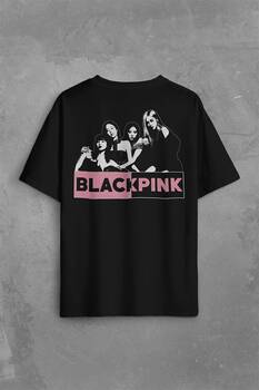 Black Pink Grubu Karakterleri Sanatçıları Sırt Ön Baskılı Oversize Tişört Unisex T-Shirt