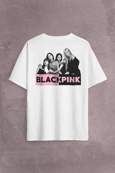 Black Pink Grubu Karakterleri Sanatçıları Sırt Ön Baskılı Oversize Tişört Unisex T-Shirt