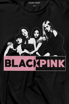 Black Pink Grubu Karakterleri Sanatçıları Uzun Kollu Tişört Baskılı T-Shirt