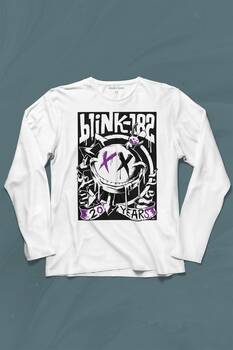 Blink 182 Punk 20 Years Yirminci Yıl Rock MusicMüzik Uzun Kollu Tişört Baskılı T-Shirt