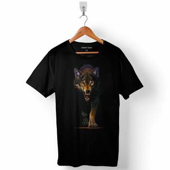 Bozkurt Head Wolf Boz Kurt Kafası Göktürk Eski Türkçe Baskılı Tişört Unisex T-Shirt