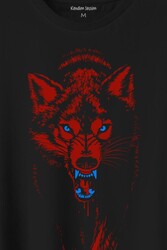 Bozkurt Kurt Kafası Wolf Bordo Mavi Trabzon Baskılı Tişört Unisex T-Shirt - Thumbnail