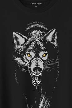 Bozkurt Kurt Kafası Wolf Gri Bozkurt Baskılı Tişört Unisex T-Shirt