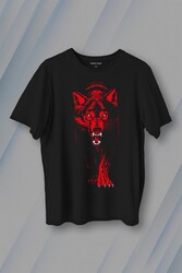 Bozkurt Kurt Kafası Wolf Sarı Kırmızı Baskılı Tişört Unisex T-Shirt - Thumbnail