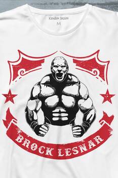 Brock Lesnar Logo WWE UFC Amerikan Güreşi Spor Uzun Kollu Tişört Baskılı T-Shirt