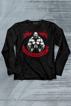 Brock Lesnar Logo WWE UFC Amerikan Güreşi Spor Uzun Kollu Tişört Baskılı T-Shirt