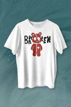 Broken Bear Mutsuz Ayıcık Baskılı Tişört Unisex T-shirt