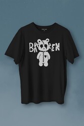 Broken Bear Mutsuz Ayıcık Baskılı Tişört Unisex T-Shirt - Thumbnail