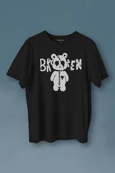 Broken Bear Mutsuz Ayıcık Baskılı Tişört Unisex T-Shirt