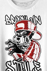 Brooklyn Hip Hop Rap Music Grafitti Baskılı Tişört Unisex T-shirt - Thumbnail