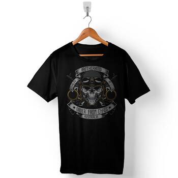 Brother Hood Motosiklet Skull AustrAlia Baskılı Tişört Unisex T-Shirt