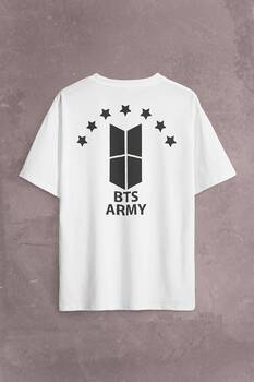 Bts Bangtan Boys Army Stars Yıldız Sırt Ön Baskılı Oversize Tişört Unisex T-Shirt