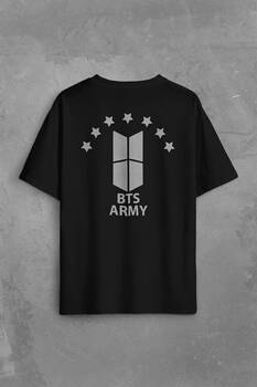 Bts Bangtan Boys Army Stars Yıldız Sırt Ön Baskılı Oversize Tişört Unisex T-Shirt