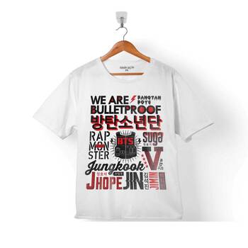 BTS BANGTAN BOYS COLLAGE CAMISETA ÇOCUK TİŞÖRT