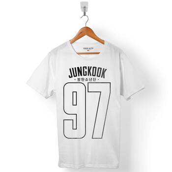 BTS BANGTAN BOYS JUNKOOK 97 LOGO ERKEK TİŞÖRT