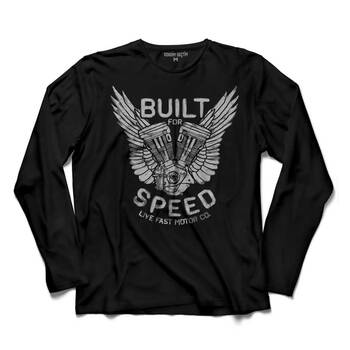 BUILT FOR SPEED LIVE FAST MOTOSİKLET PİSTON UZUN KOLLU TİŞÖRT