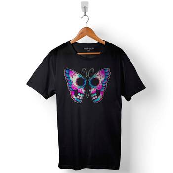 Butterfly Kelebek Tasarım Baskılı Tişört Unisex T-Shirt