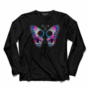 BUTTERFLY KELEBEK TASARIM UZUN KOLLU TİŞÖRT