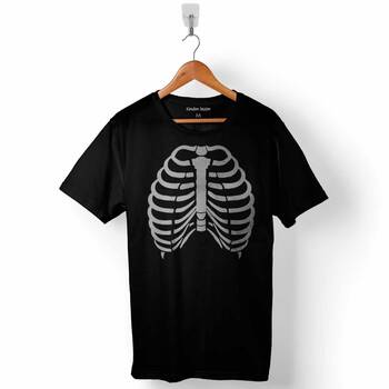 Cadılar Bayramı İskelet Halloween Baskılı Tişört Unisex T-Shirt