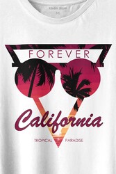 California Forever Yaz Minimal Good Vibe Baskılı Tişört Unisex T-shirt - Thumbnail