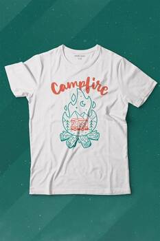 Camping Fire Kamp Ateşi Outdoor Travel Gezgin Baskılı Tişört Çocuk T-shirt