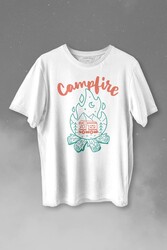 Camping Fire Kamp Ateşi Outdoor Travel Gezgin Baskılı Tişört Unisex T-shirt - Thumbnail