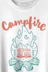 Camping Fire Kamp Ateşi Outdoor Travel Gezgin Baskılı Tişört Unisex T-shirt - Thumbnail