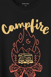 Camping Fire Kamp Ateşi Outdoor Travel Gezgin Baskılı Tişört Unisex T-Shirt - Thumbnail