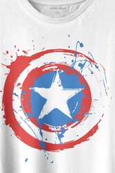 Captain America Kaptan Amerika Kalkan Logo Baskılı Tişört Unisex T-shirt - Thumbnail