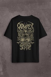 Carnifex Rock Ghotic Black Metal Death Music Müzik Sırt Ön Baskılı Oversize Tişört Unisex T-Shirt - Thumbnail