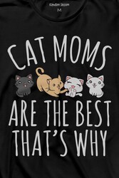 Cat Moms Kedi Annesi Are The Best Thats Hayvan Hakları Uzun Kollu Tişört Baskılı T-Shirt - Thumbnail