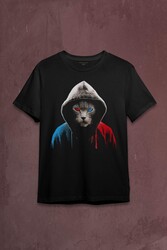 Cat Trabzon Kedisi Bordo Mavi Baskılı Tişört Unisex T-shirt - Thumbnail