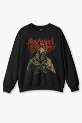 Cavalera Metal Music Sepultra Sweatshirt Guitar Drum Rock Sepultura Gitar Siyah Baskılı Sweat - Thumbnail