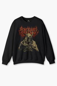 Cavalera Metal Music Sepultra Sweatshirt Guitar Drum Rock Sepultura Gitar Siyah Baskılı Sweat 