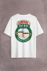 Central Perk Making Friends Logo Sırt Ön Baskılı Oversize Tişört Unisex T-Shirt - Thumbnail