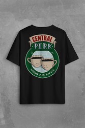 Central Perk Making Friends Logo Sırt Ön Baskılı Oversize Tişört Unisex T-Shirt - Thumbnail