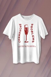 Champagne Problems Taylor Swift Evermore Baskılı Siyah T-shirt Unisex Tişört - Thumbnail