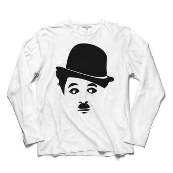 CHARLIE CHAPLIN ÇARLİ ÇAPLİN LOGO SİLÜET 2 UZUN KOLLU TİŞÖRT