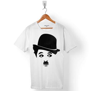 CHARLIE CHAPLIN ÇARLİ ÇAPLİN LOGO SİLÜET ÇİZİM 2 ERKEK TİŞÖRT