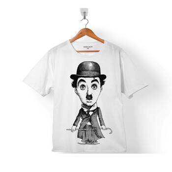 CHARLIE CHAPLIN ÇARLİ ÇAPLİN LOGO SİLÜET ÇİZİM ÇOCUK TİŞÖRT