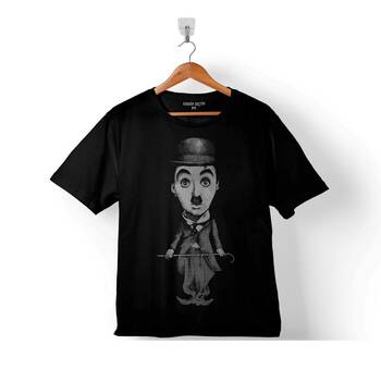 CHARLIE CHAPLIN ÇARLİ ÇAPLİN LOGO SİLÜET ÇİZİM ÇOCUK TİŞÖRT