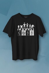 Chess Periodic Satranç Periyodik Fischer Baskılı Tişört Unisex T-shirt - Thumbnail