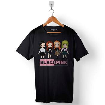 Chibi Black Pink BlackPink Müzik Güney Kore Baskılı Tişört Unisex T-Shirt